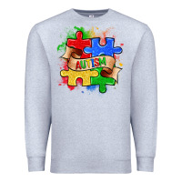 Heather Grey autism puzzle pieces Premium Sweatshirt - Zillion Design Studio
