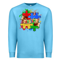 Ocean Blue autism puzzle pieces Premium Sweatshirt - Zillion Design Studio