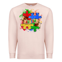 Pale Pink autism puzzle pieces Premium Sweatshirt - Zillion Design Studio