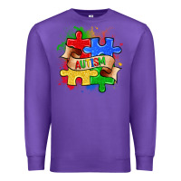 Purple autism puzzle pieces Premium Sweatshirt - Zillion Design Studio