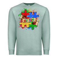 Seafoam autism puzzle pieces Premium Sweatshirt - Zillion Design Studio