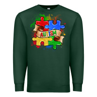 Sports Green autism puzzle pieces Premium Sweatshirt - Zillion Design Studio