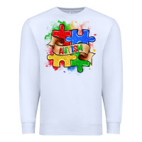White autism puzzle pieces Premium Sweatshirt - Zillion Design Studio