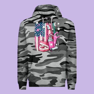 American Flag And Dental Elements With Teeth Premium Hoodie Designed By Adodesignshop