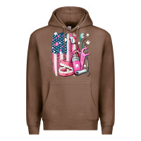 American Flag And Dental Elements With Teeth Premium Hoodie | Teevron