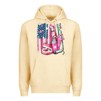 Pina Colada American flag and dental elements with teeth Premium Hoodie - AdoDesignShop