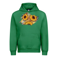 Emerald sunflower glitter leather patch Urban Hoodie - AdoDesignShop