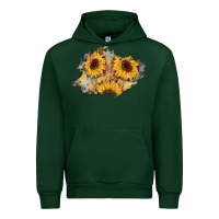Forest Green sunflower glitter leather patch Urban Hoodie - AdoDesignShop