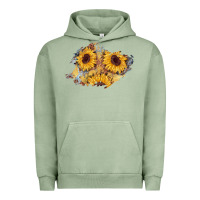 Pigment Oil Green sunflower glitter leather patch Urban Hoodie - AdoDesignShop