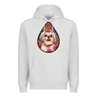 Dove Grey shih tzu teardrop earrings Premium Hoodie - Artiststas