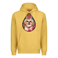 Antique Gold shih tzu teardrop earrings Premium Hoodie - Artiststas