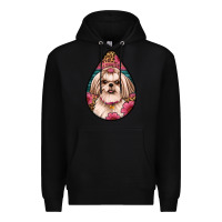 Black shih tzu teardrop earrings Premium Hoodie - Artiststas