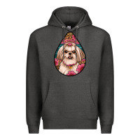 Charcoal Heather shih tzu teardrop earrings Premium Hoodie - Artiststas