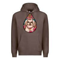 Coffee shih tzu teardrop earrings Premium Hoodie - Artiststas
