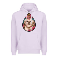 Lilac shih tzu teardrop earrings Premium Hoodie - Artiststas