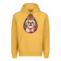 Mustard shih tzu teardrop earrings Premium Hoodie - Artiststas