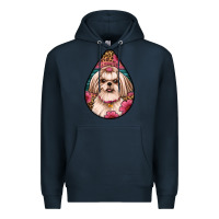 Navy shih tzu teardrop earrings Premium Hoodie - Artiststas