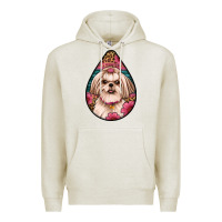 Oatmeal Heather shih tzu teardrop earrings Premium Hoodie - Artiststas