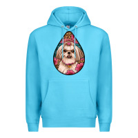 Ocean Blue shih tzu teardrop earrings Premium Hoodie - Artiststas