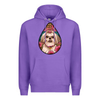 Purple shih tzu teardrop earrings Premium Hoodie - Artiststas