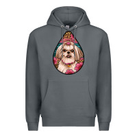 Rock shih tzu teardrop earrings Premium Hoodie - Artiststas