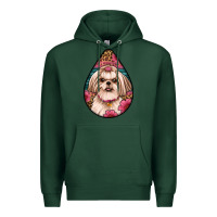 Sports Green shih tzu teardrop earrings Premium Hoodie - Artiststas