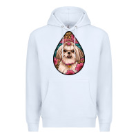 White shih tzu teardrop earrings Premium Hoodie - Artiststas