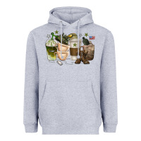 Heather Grey coffee cups army Heavyweight Hoodie - texasbilliewilder