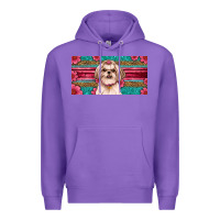 Purple shih tzu license plate Premium Hoodie - Artiststas