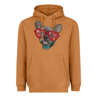 Meerkat french bulldog with love glasses Heavyweight Hoodie - RanaPortraitStore
