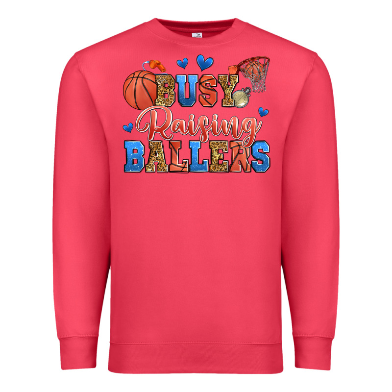 Busy Raising Ballers Basketball Premium Sweatshirt by Zillion Design Studio | Teevron