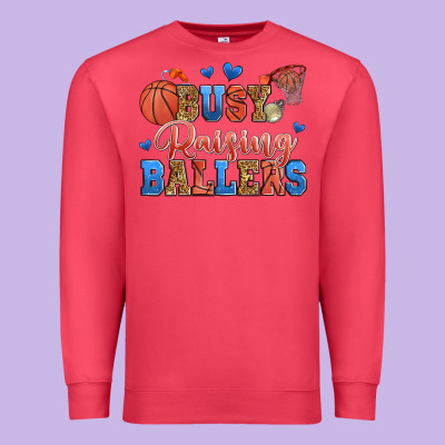 Busy Raising Ballers Basketball Premium Sweatshirt Designed By Zillion Design Studio