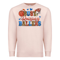 Pale Pink busy raising ballers basketball Premium Sweatshirt - Zillion Design Studio