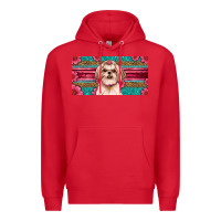 Red shih tzu license plate Premium Hoodie - Artiststas
