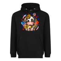 Cute Cow Fourth Of July Heavyweight Hoodie | Teevron