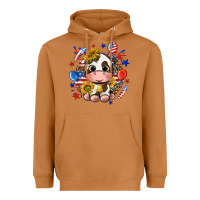 Meerkat cute cow fourth of july Heavyweight Hoodie - texasbilliewilder
