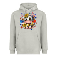 Moon Dust cute cow fourth of july Heavyweight Hoodie - texasbilliewilder