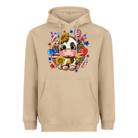 Mushroom cute cow fourth of july Heavyweight Hoodie - texasbilliewilder