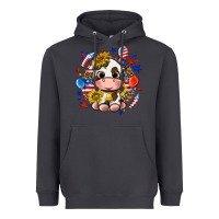 Smoke cute cow fourth of july Heavyweight Hoodie - texasbilliewilder