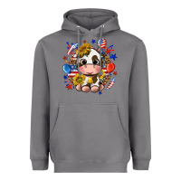 Storm cute cow fourth of july Heavyweight Hoodie - texasbilliewilder