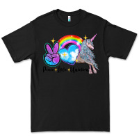 Black peace love unicorn Premium Tee - LillyAllenDesigns