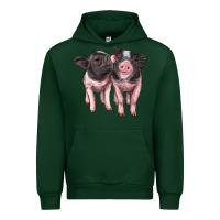 Forest Green cute baby pigs Urban Hoodie - Artiststas
