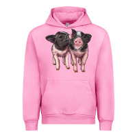 Fuchsia Pink cute baby pigs Urban Hoodie - Artiststas