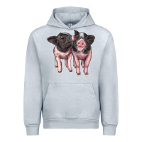 Heather Grey cute baby pigs Urban Hoodie - Artiststas