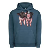 Pigment Midnight Navy cute baby pigs Urban Hoodie - Artiststas