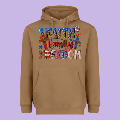 Heavyweight Hoodie faith family freedom