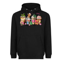 Black pink gingerbread coffee cups Heavyweight Hoodie - Zillion Design Studio