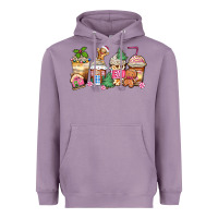 Lavender pink gingerbread coffee cups Heavyweight Hoodie - Zillion Design Studio