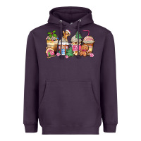 Plum pink gingerbread coffee cups Heavyweight Hoodie - Zillion Design Studio