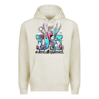 Oatmeal Heather d h dental hygienist Premium Hoodie - AdoDesignShop